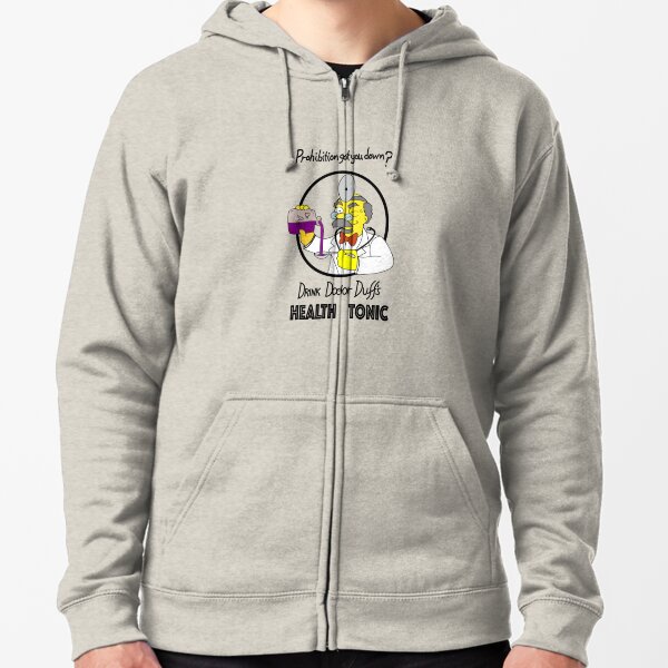 duff beer hoodie with beer holder