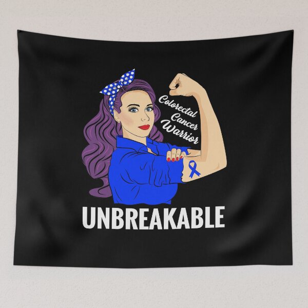 Item preview, Colorectal Cancer Awareness CRC Warrior Unbreakable Support designed and sold by ZNOVANNA.