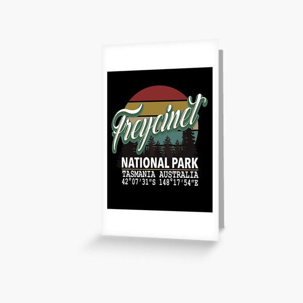 Freycinet National Park with GPS Location Western Australia Greeting Card