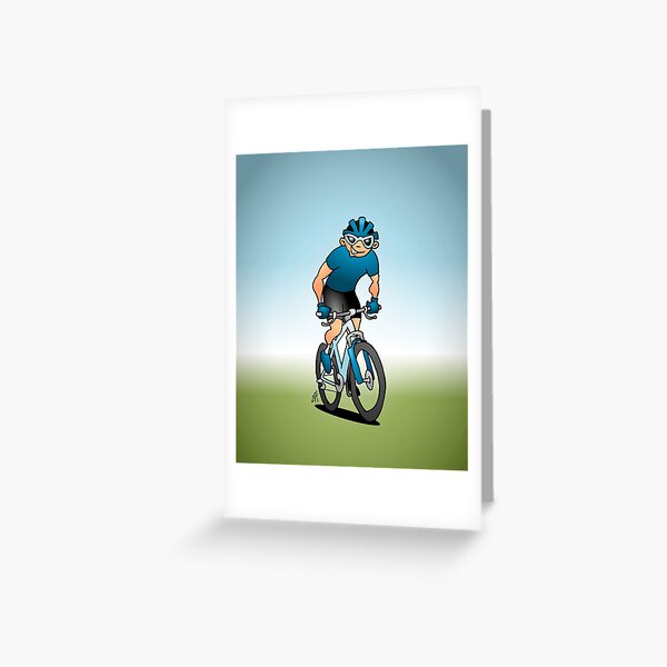 MTB - Mountain biker on his moutainbike Greeting Card