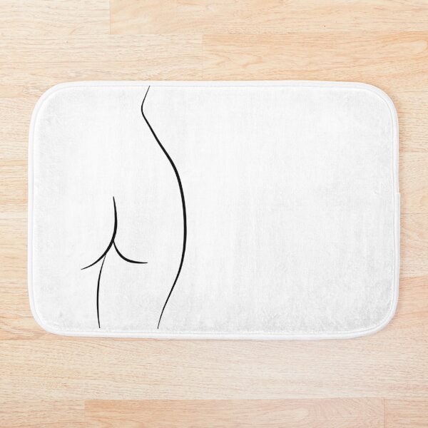 Naked Butt Line Drawing - Curvy Chiara Bath Mat