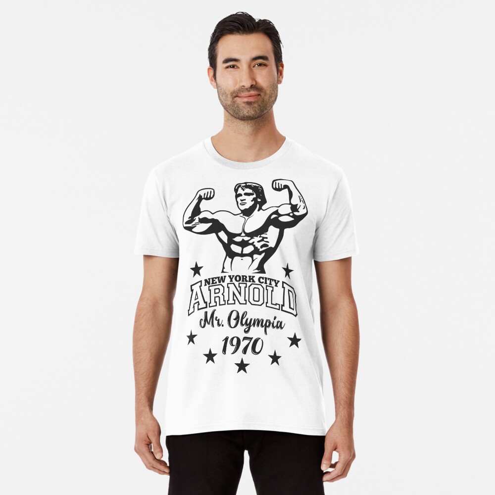 Mr. Olympia Arnold Schwarzenegger Vitamin Pill Case Mens T Shirt