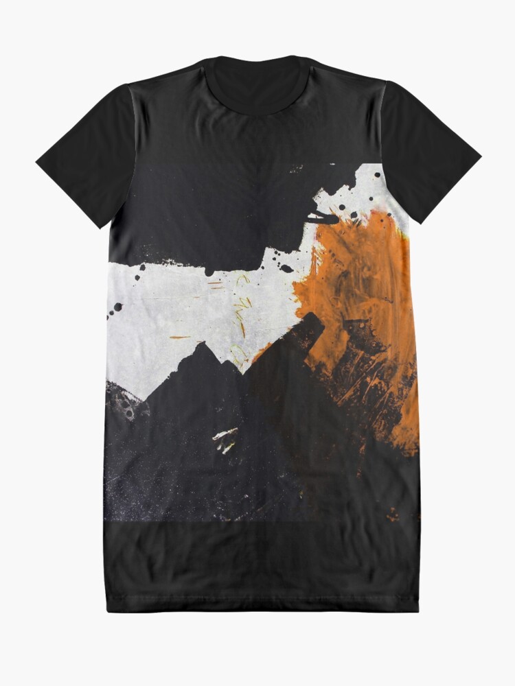 Alternate view of Minimal Orange on Black Graphic T-Shirt Dress