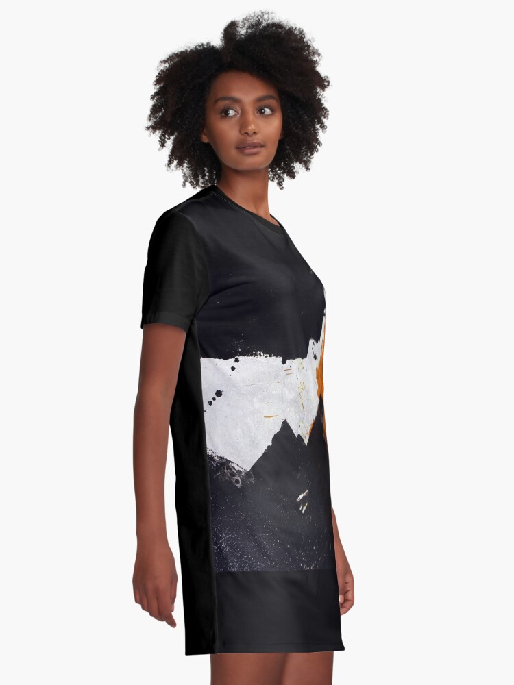 Alternate view of Minimal Orange on Black Graphic T-Shirt Dress