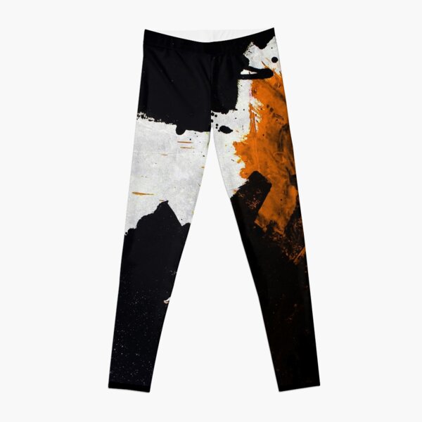 Minimal Orange on Black Leggings