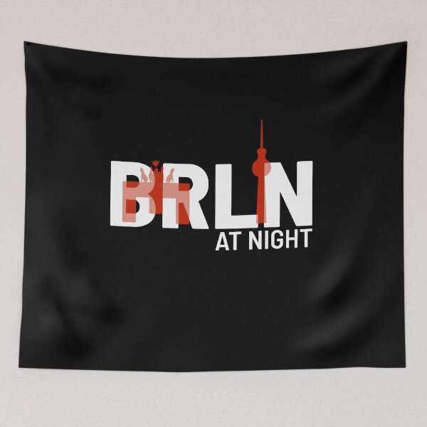 Item preview, Berlin at night Germany red Landmarks Typography Souvenir Gift designed and sold by peter2art.