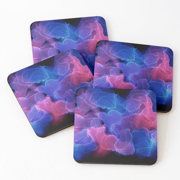 Item preview, Blue and Pink Alcohol ink Painting on Black designed and sold by Elvira Draat.