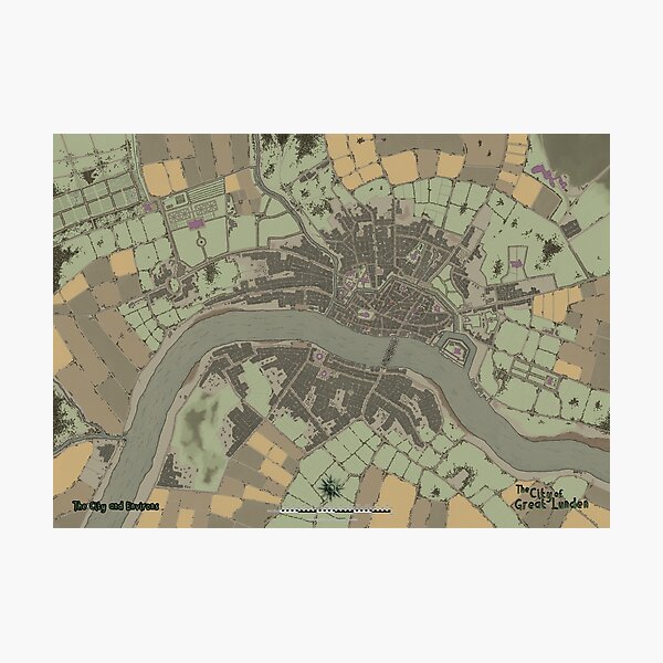 The City of Great Lunden Full Map Photographic Print