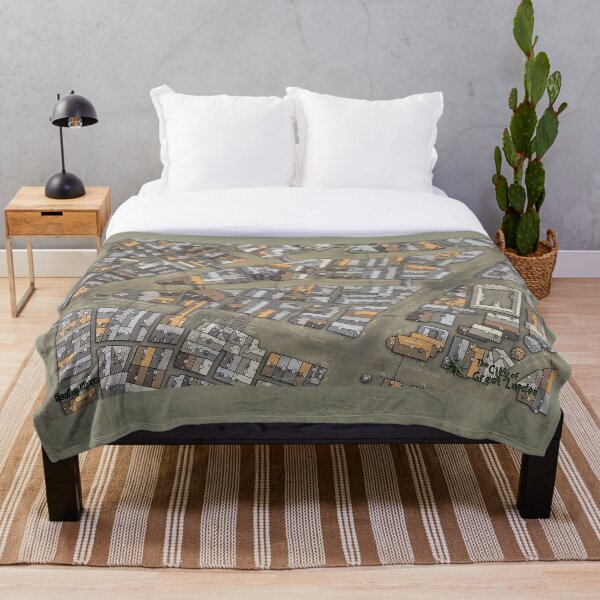 Great Lunden Rooftop Chase Map Throw Blanket