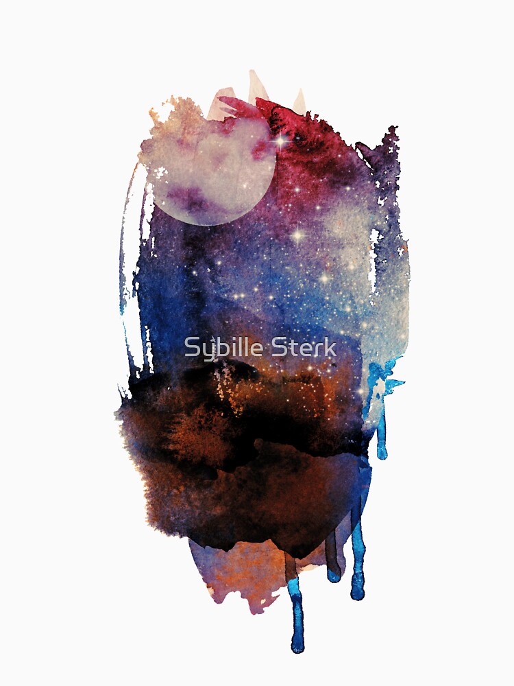 Abstract watercolour: red, blue, white, and black by MagpieMagic