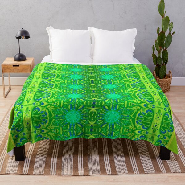 Aperçu de l'œuvre Motif de fleurs de lever de soleil vert et bleu flocon de neige "B-Bloom Lime" créée et vendue par bryansteward.