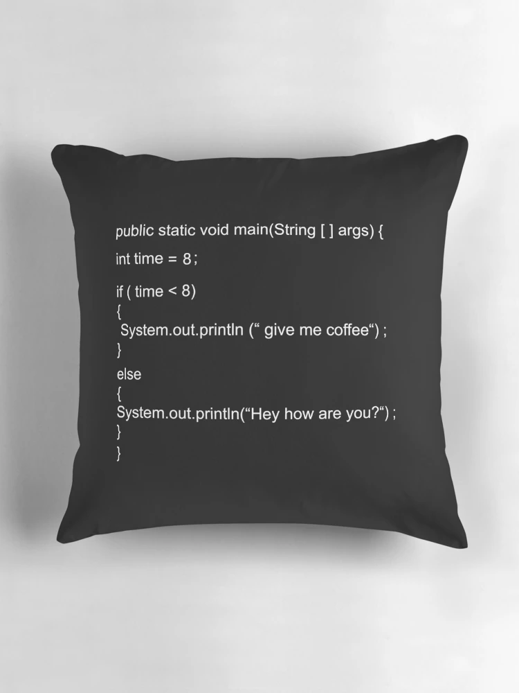 Thumbnail 3 of 4, Pillow, Funny Java code designed and sold by Codingshirt.
