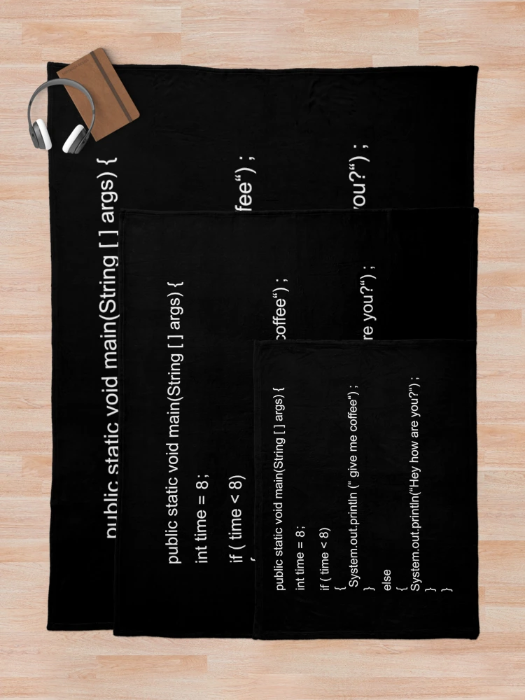 Thumbnail 5 von 6, Fleecedecke, Funny Java Code designt und verkauft von Codingshirt.