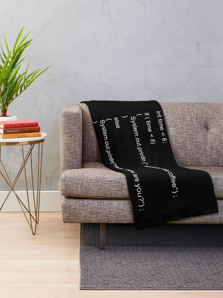Thumbnail 2 von 6, Fleecedecke, Funny Java Code designt und verkauft von Codingshirt.