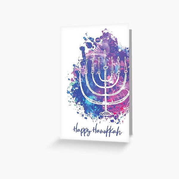 Happy Hanukkah, Modern Art-Inspired Greeting Card