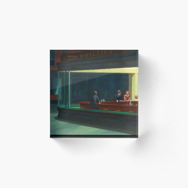 AMERICAN ARTIST. Edward Hopper, Nighthawks, 1942. Acrylic Block