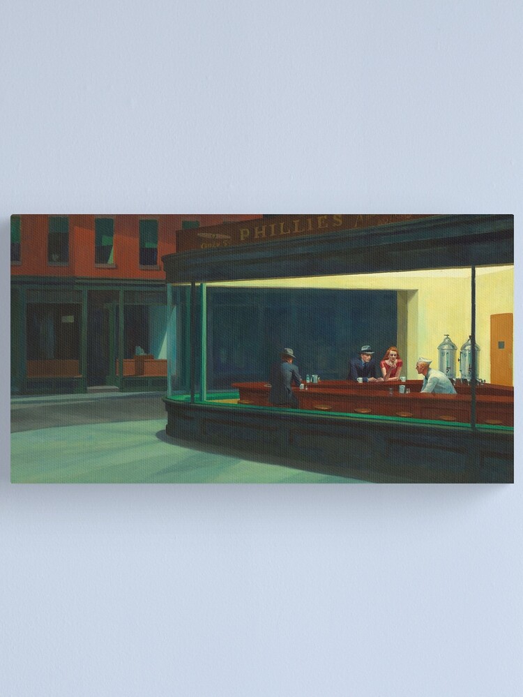 Alternate view of AMERICAN ARTIST. Edward Hopper, Nighthawks, 1942. Canvas Print