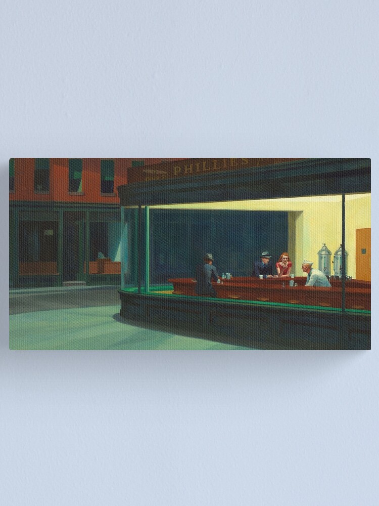 Alternate view of AMERICAN ARTIST. Edward Hopper, Nighthawks, 1942. Canvas Print