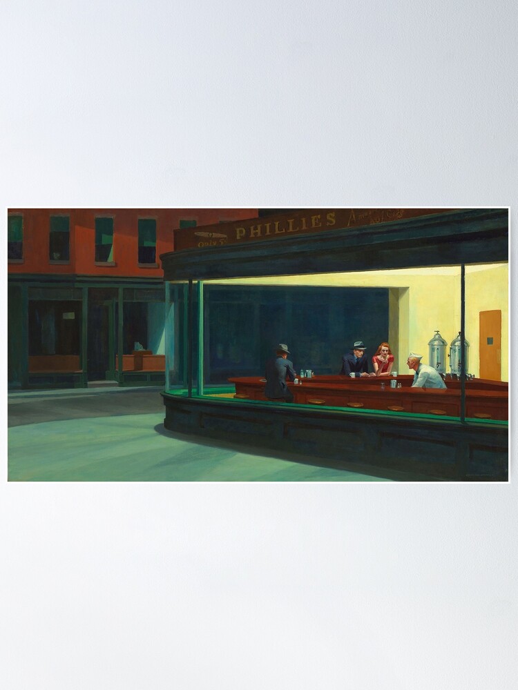 Alternate view of AMERICAN ARTIST. Edward Hopper, Nighthawks, 1942. Poster