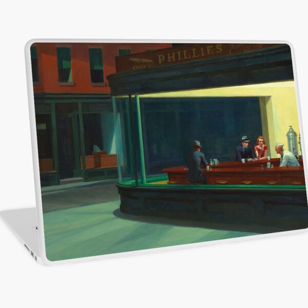 AMERICAN ARTIST. Edward Hopper, Nighthawks, 1942. Laptop Skin
