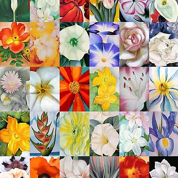 Artwork thumbnail, Georgia O'Keeffe Flowers by Montage-Madness