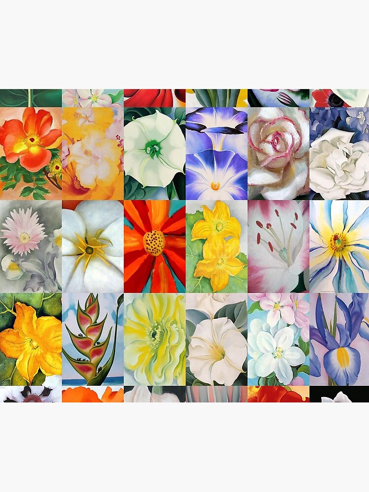 Thumbnail 6 of 6, Throw Blanket, Georgia O'Keeffe Flowers designed and sold by Montage-Madness.
