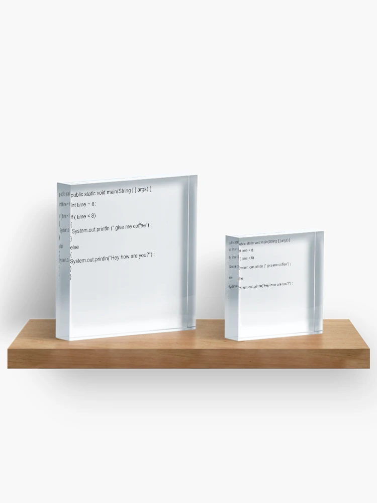 Thumbnail 3 of 5, Acrylic Block, Funny Java code designed and sold by Codingshirt.