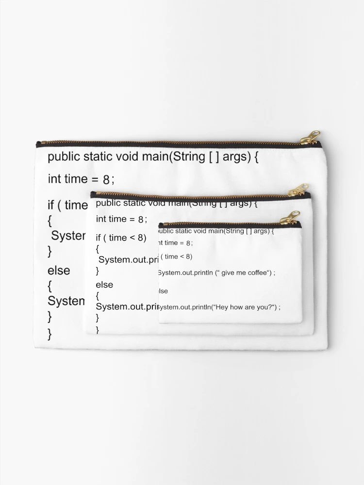 Thumbnail 2 of 4, Zipper Pouch, Funny Java code designed and sold by Codingshirt.