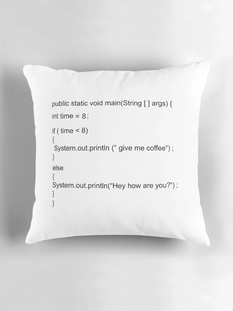 Thumbnail 3 of 4, Pillow, Funny Java code designed and sold by Codingshirt.