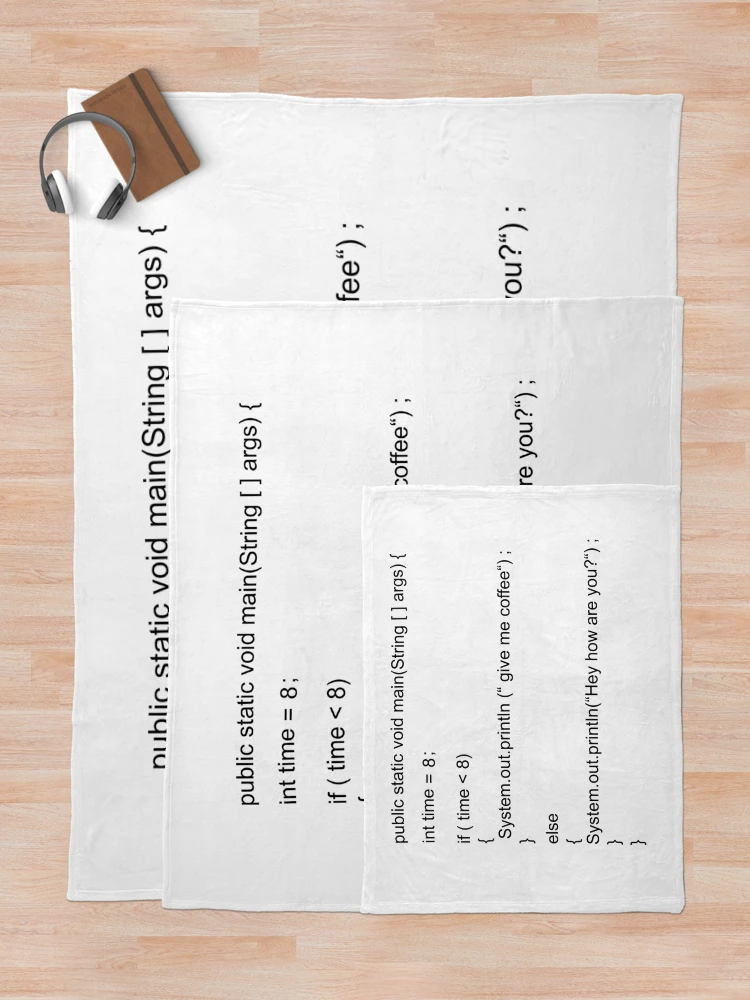 Thumbnail 5 of 6, Throw Blanket, Funny Java code designed and sold by Codingshirt.