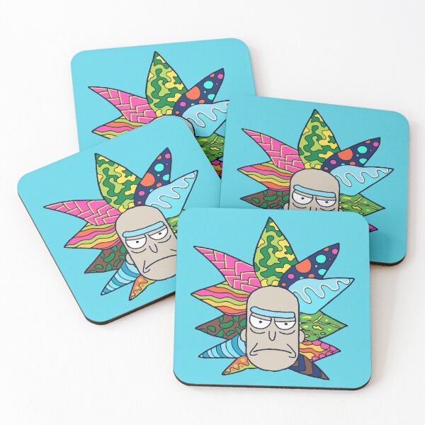 Rick's Psychedelic Hair Coasters (Set of 4)