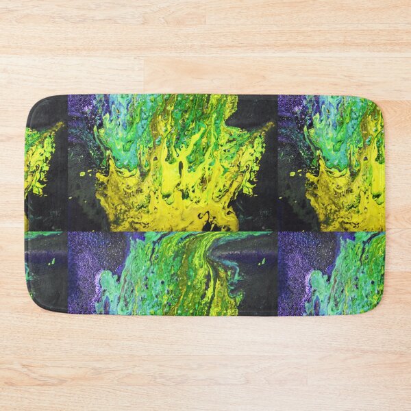 Item preview, enchanted fire, acrylic pour, reds and greens designed and sold by myatticstudio.