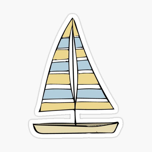 “Striped Sailboat Sticker” Sticker for Sale by MaddieandRenee | Redbubble