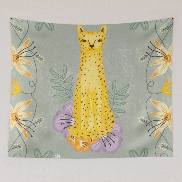Item preview, Cheetah Floral Illustration designed and sold by Abigail Moss.