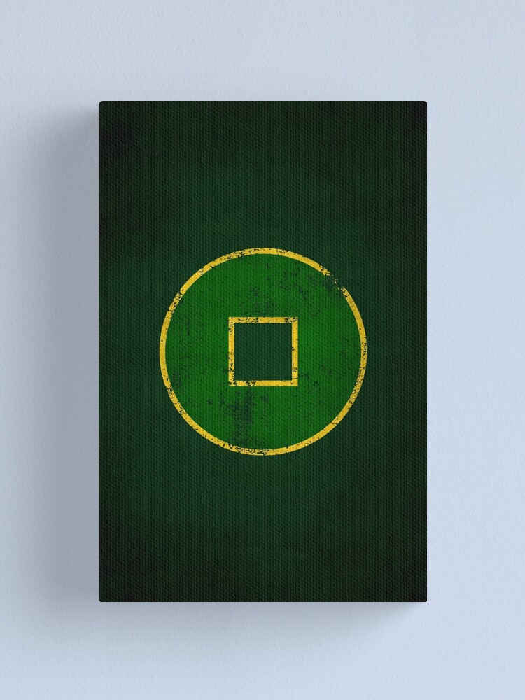 Alternate view of Earth Kingdom Logo · Distressed Canvas Print