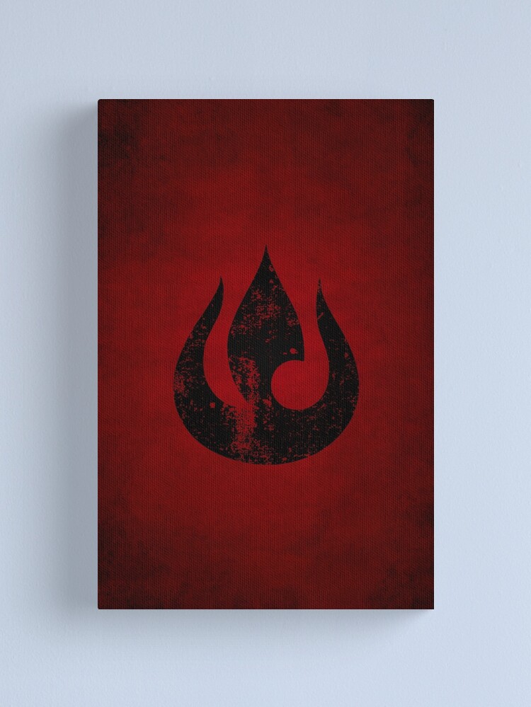 Alternate view of Fire Nation Logo · Distressed Canvas Print