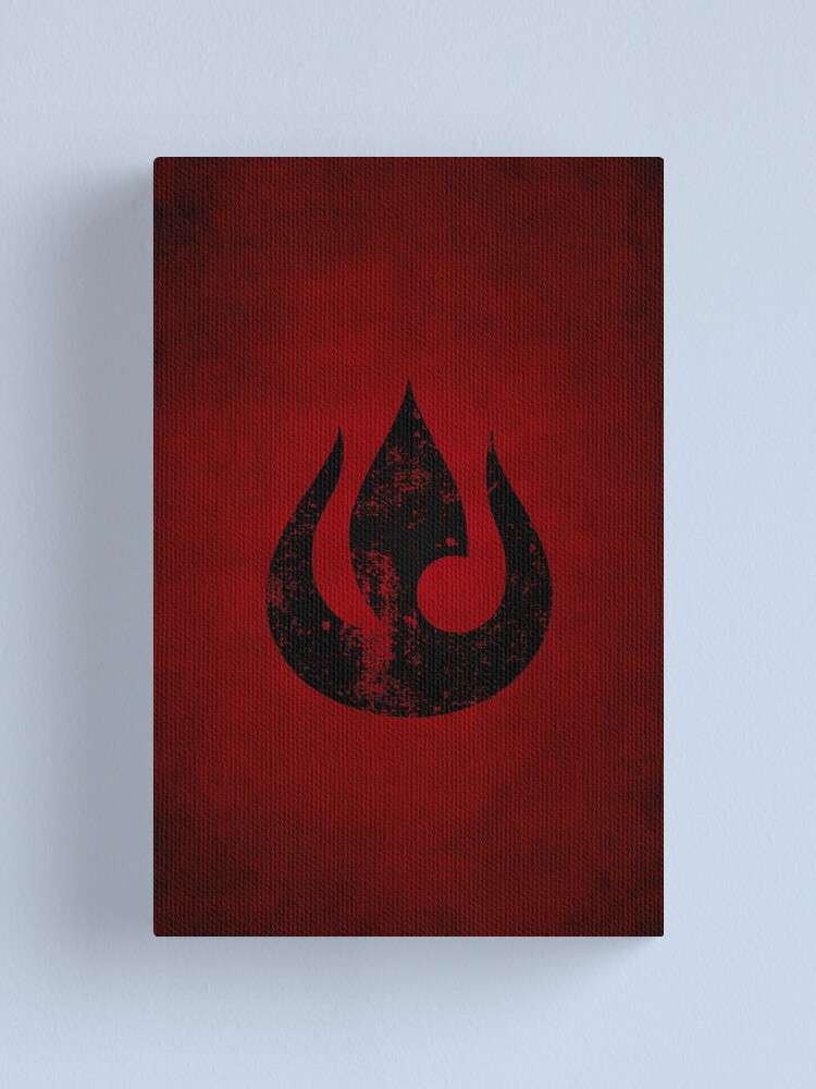 Alternate view of Fire Nation Logo · Distressed Canvas Print