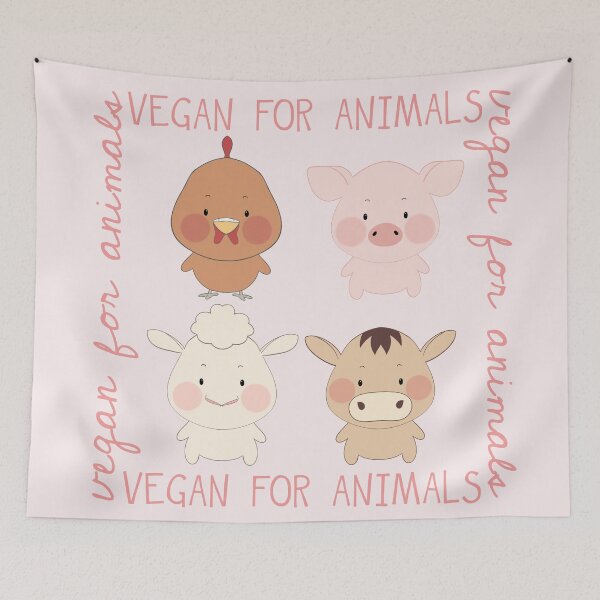 Item preview, VEGAN FOR ANIMALS designed and sold by wiboandbear.