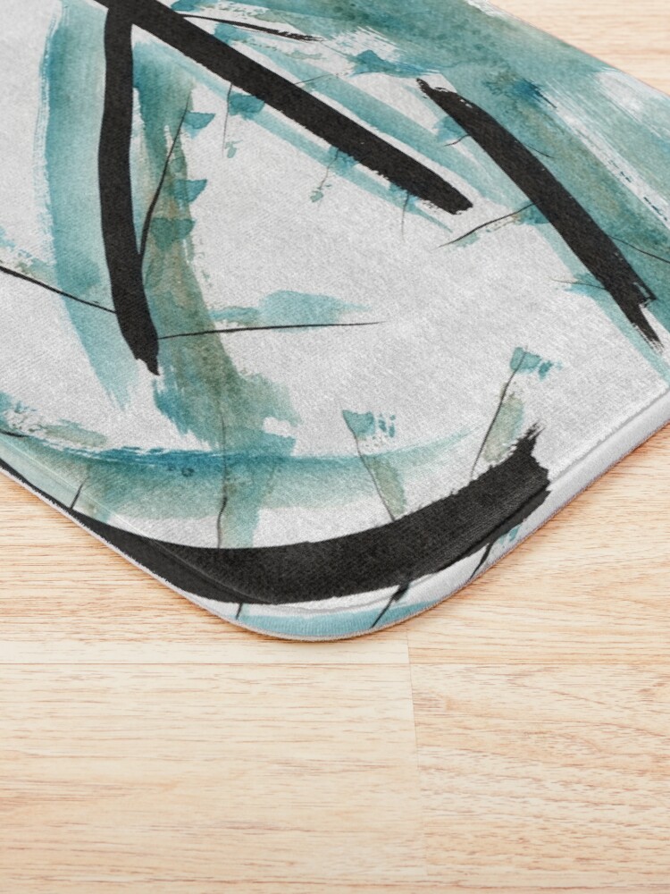 Alternate view of meditative ink drawing "introspire I" Bath Mat