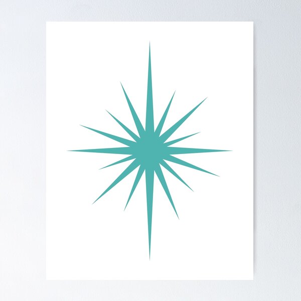 Item preview, Turquoise Blue Starburst Retro Atomic Era designed and sold by Orchard Berry.