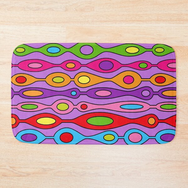 Item preview, Colorful Groovy Mid Century Geometric Oval Print designed and sold by Elsy's Art.