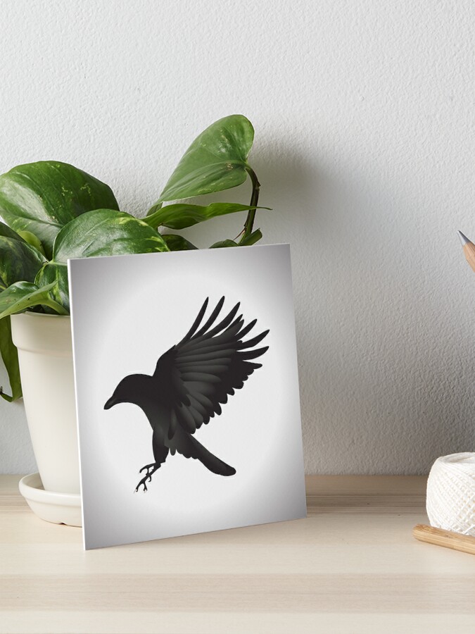 Crow To Land Art Board Print By Inkybreath Redbubble