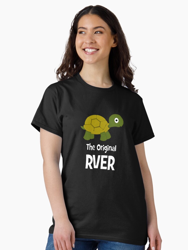 Thumbnail 2 of 7, Classic T-Shirt, The Original RVER Turtle RV Travel Tee Shirt designed and sold by roadworkplay.