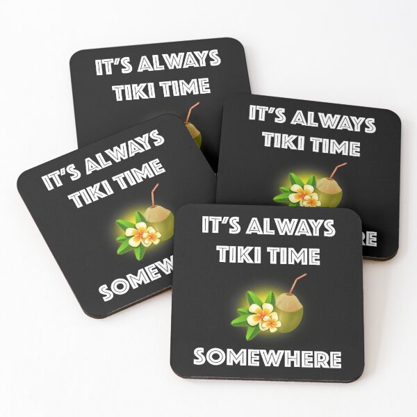 Item preview, It's Always Tiki Time Somewhere Tropical Tiki Bar Design designed and sold by Cat Lady Designs.