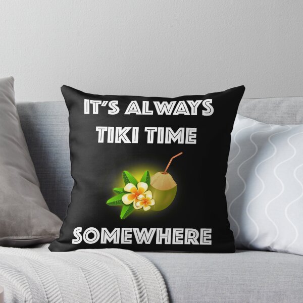 Item preview, It's Always Tiki Time Somewhere Tropical Tiki Bar Design designed and sold by Cat Lady Designs.