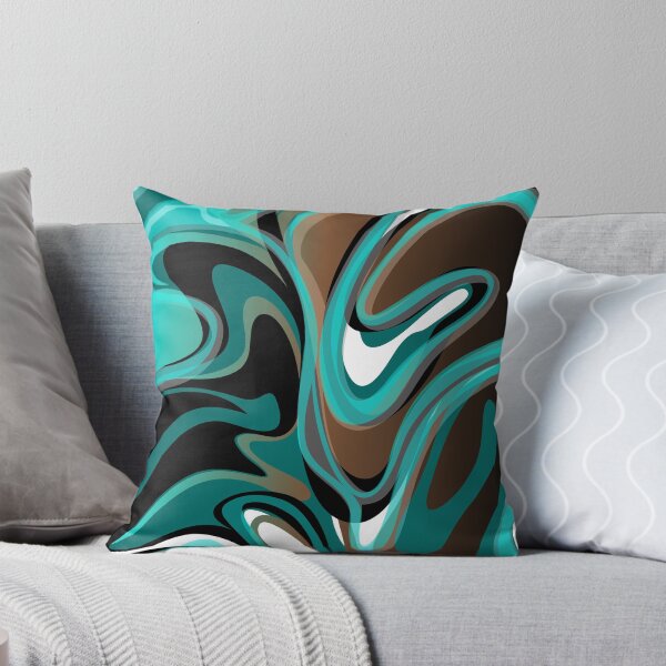 Item preview, Liquify – Brown, Turquoise, Teal, Black, White designed and sold by Elsy's Art.