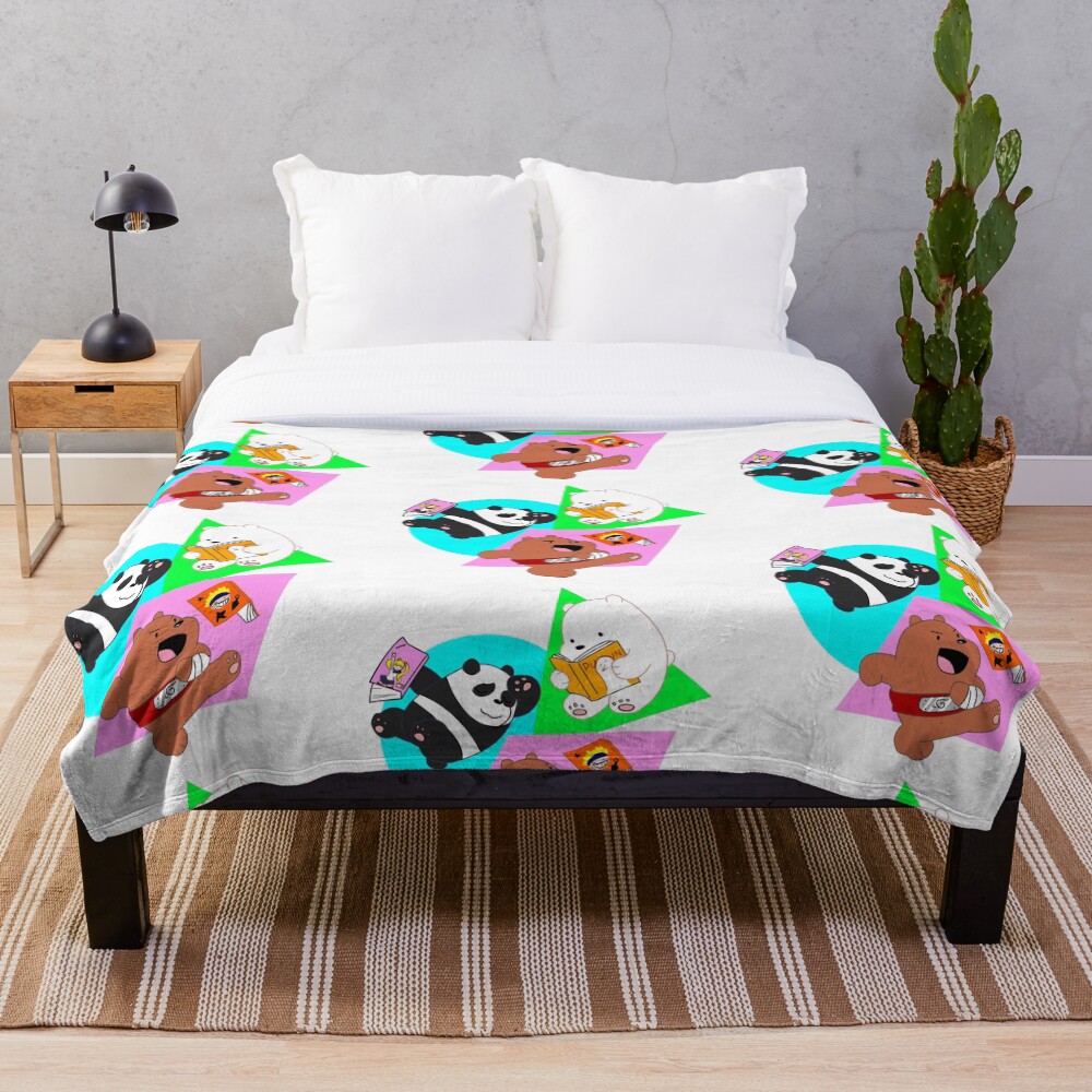 "we bare bears reading" Throw Blanket by Assassinhedgie Redbubble