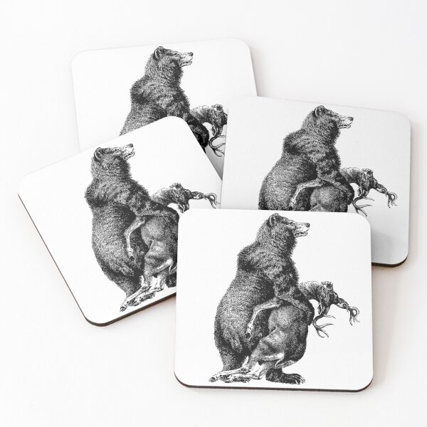Item preview, Grizzly bear Hunting (1894) Vintage Illustration designed and sold by trajeado14.