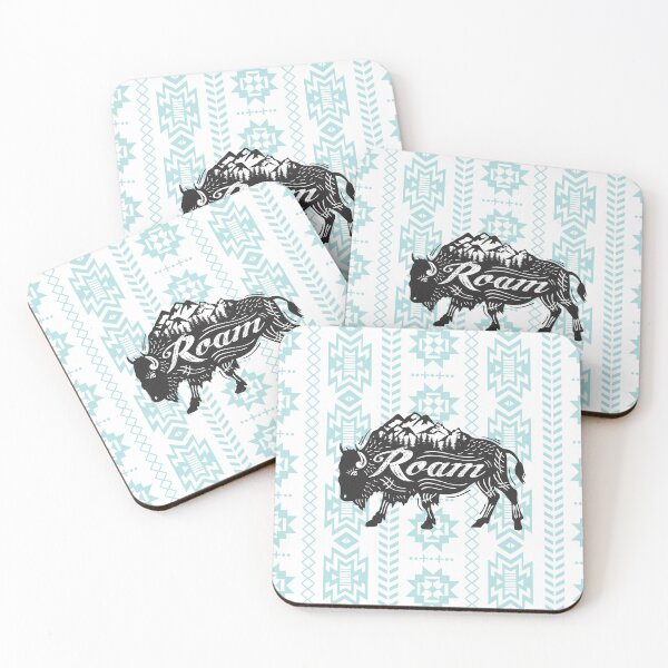 Item preview, Roam Buffalo, Southwest Blue Background designed and sold by MyMaxDesign.