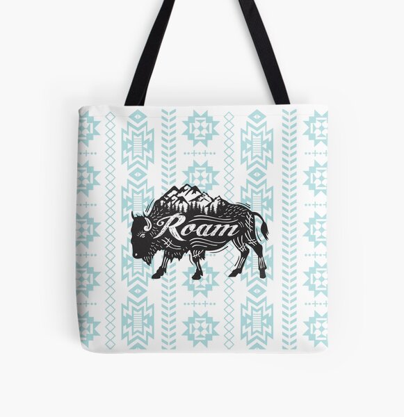 Item preview, Roam Buffalo, Southwest Blue Background designed and sold by MyMaxDesign.